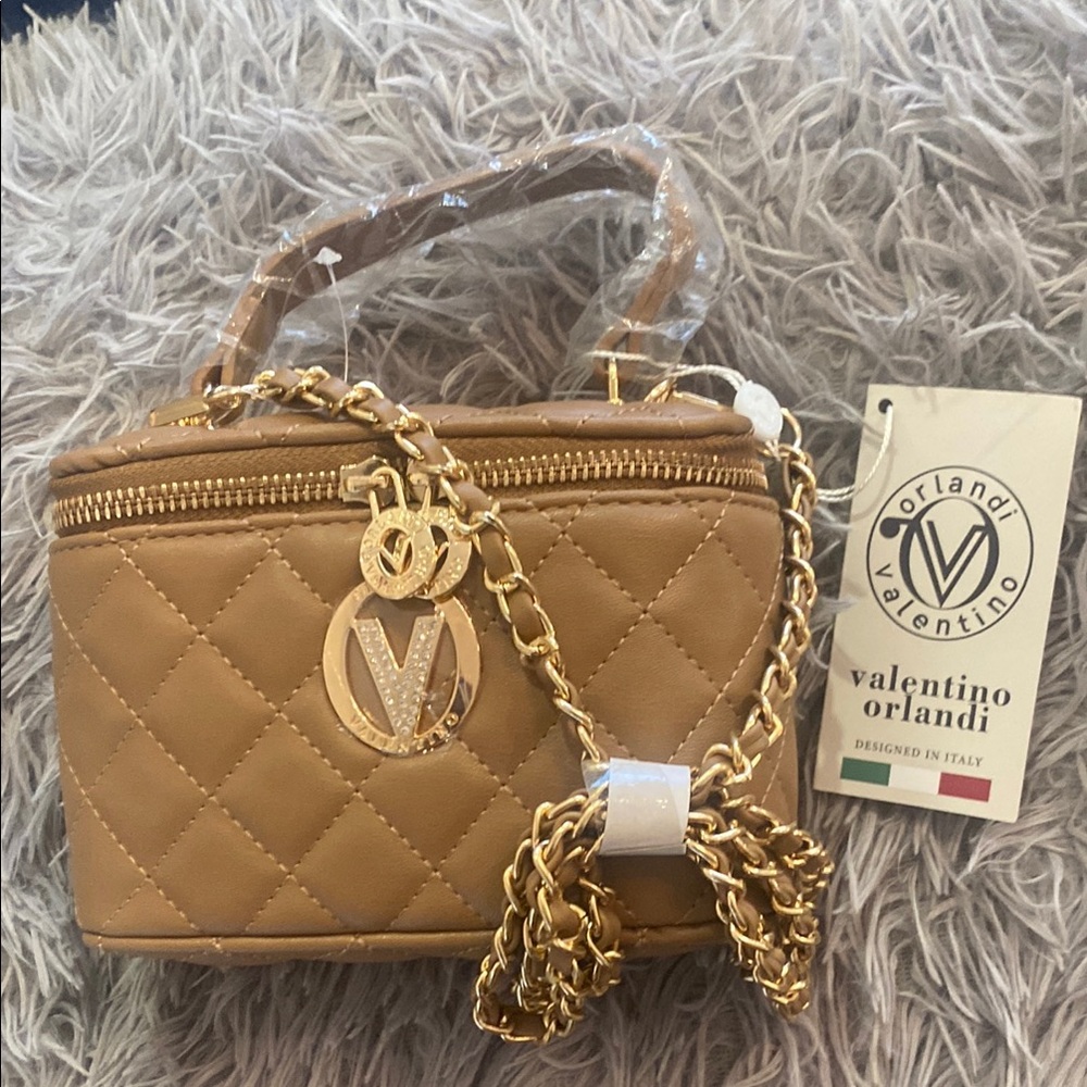 Valentino Orlandi Tan Quilted Women's Bag